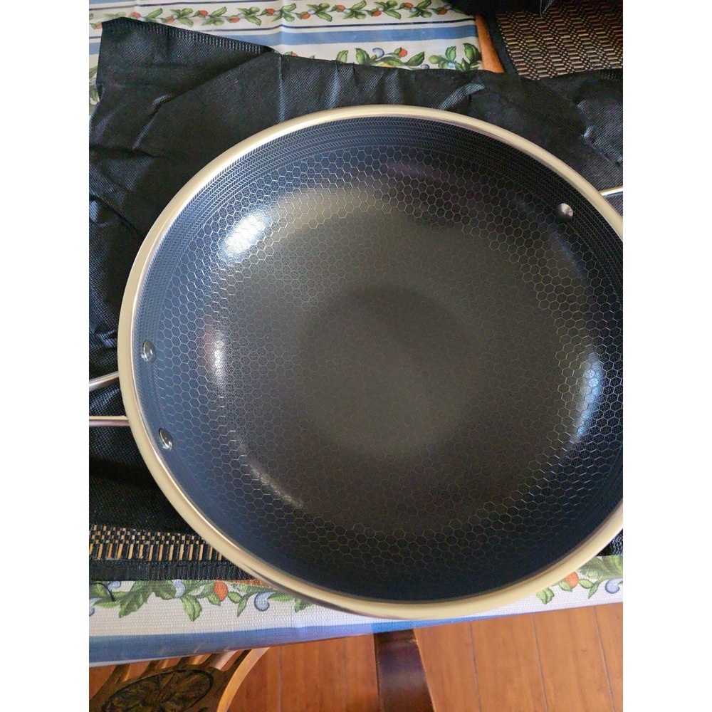 Hexclad Hybrid Cookware Nonstick 12" Wok  (Stainless Steel Hybrid) NO LID New